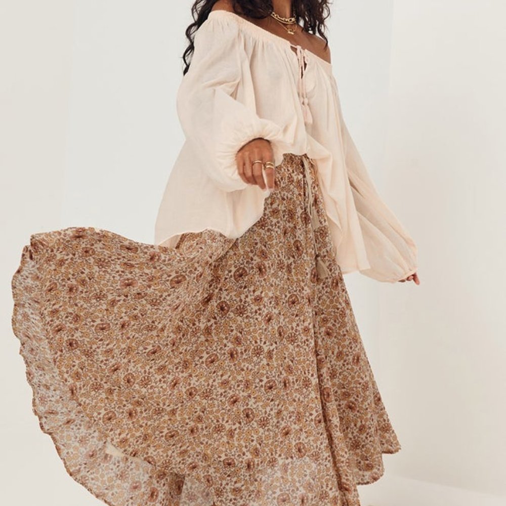 **NWT** SPELL Sundown Kerchief Skirt - Spice